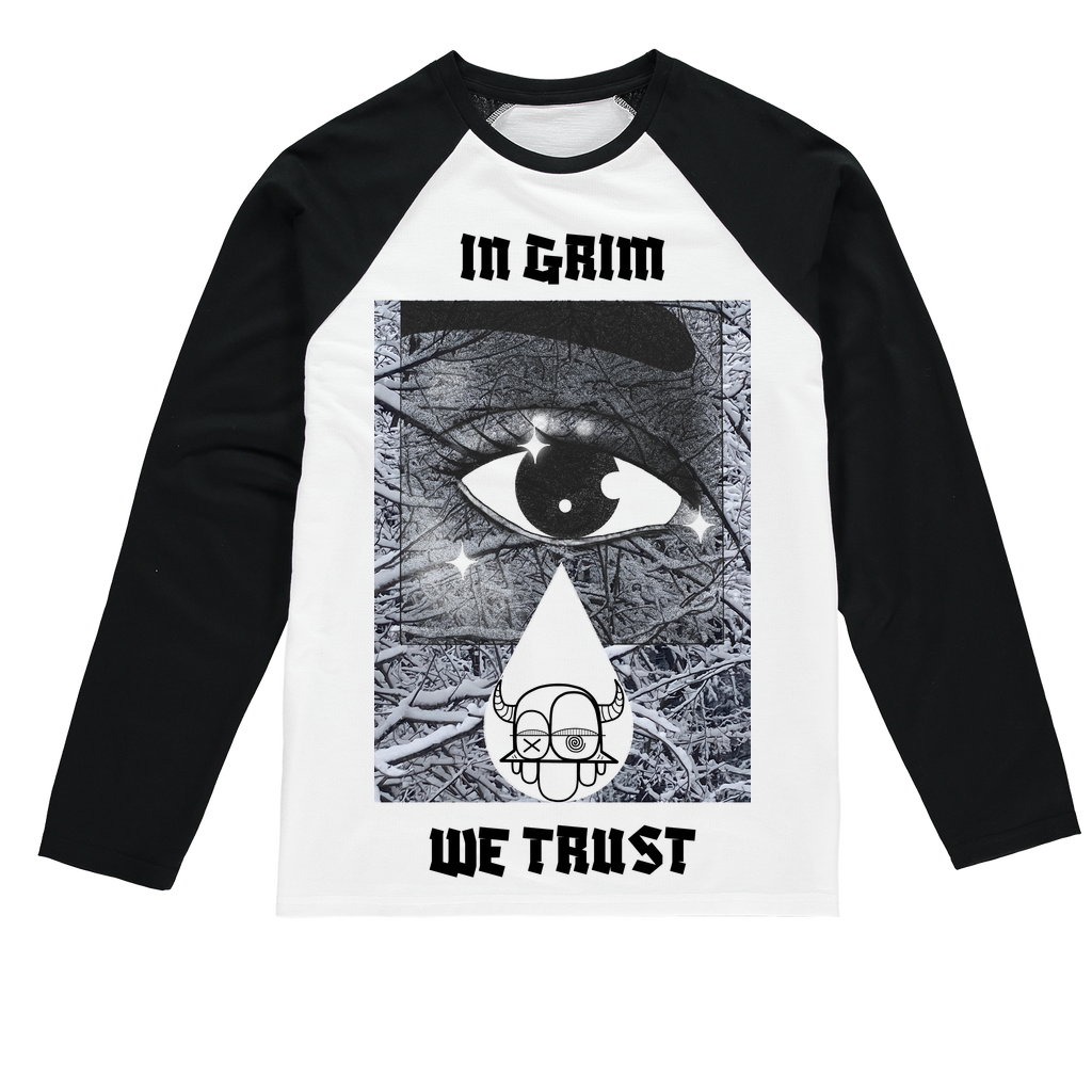 IN GRIM WE TRUST Sublimation Baseball Long Sleeve T-Shirt